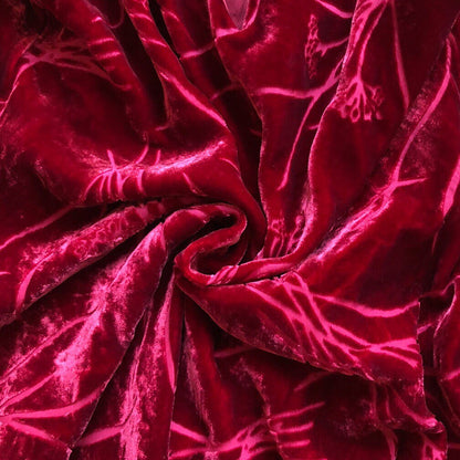 Stunning vintage red velvet floral maxi evening dress UK 12 EU 40