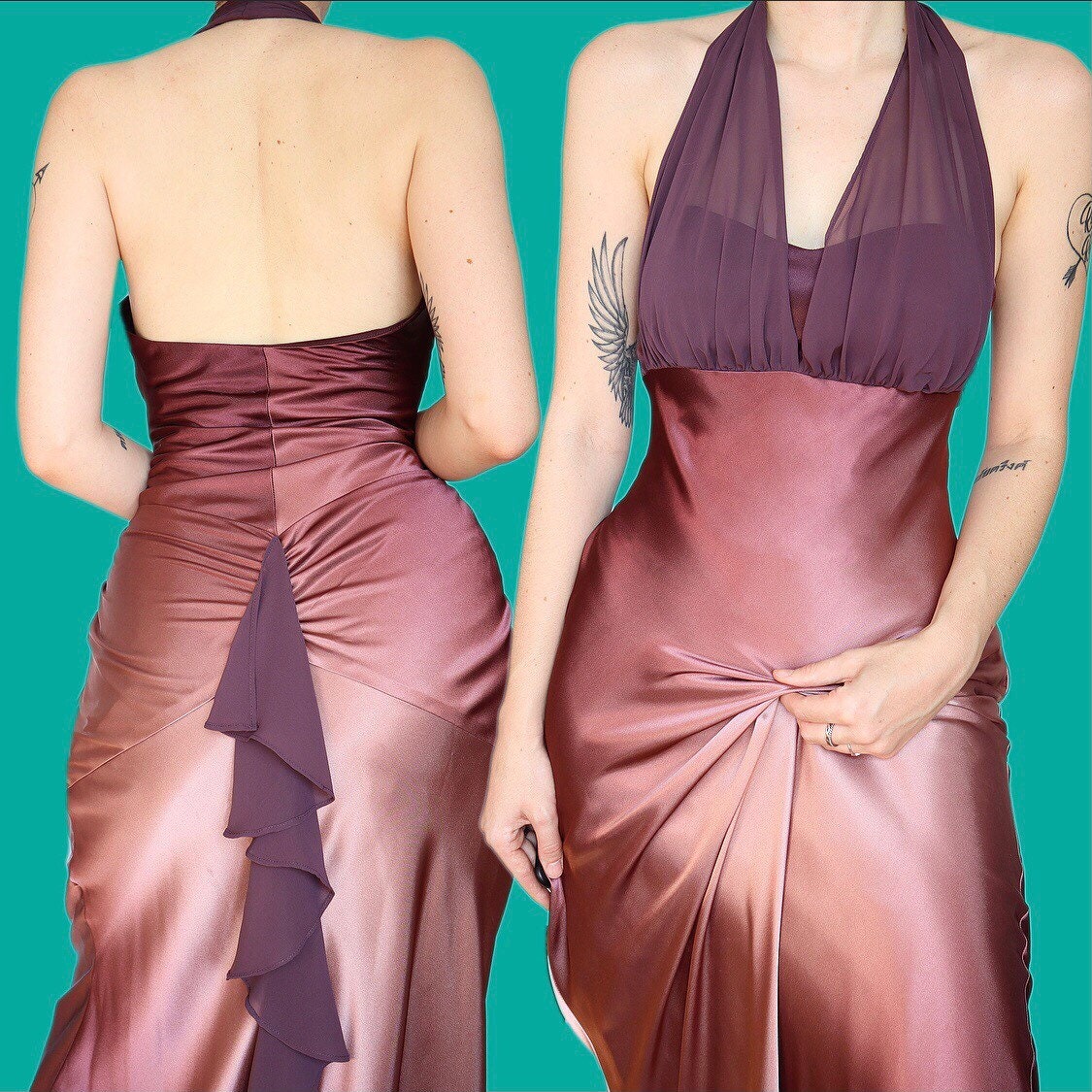Beautiful ombre purple/pink evening prom dress UK 12