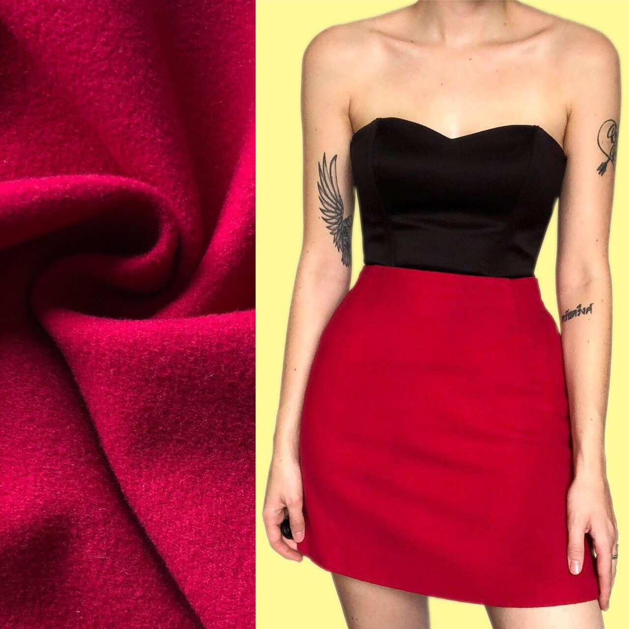 Stunning red 2 piece skirt/jacket suit set UK 8