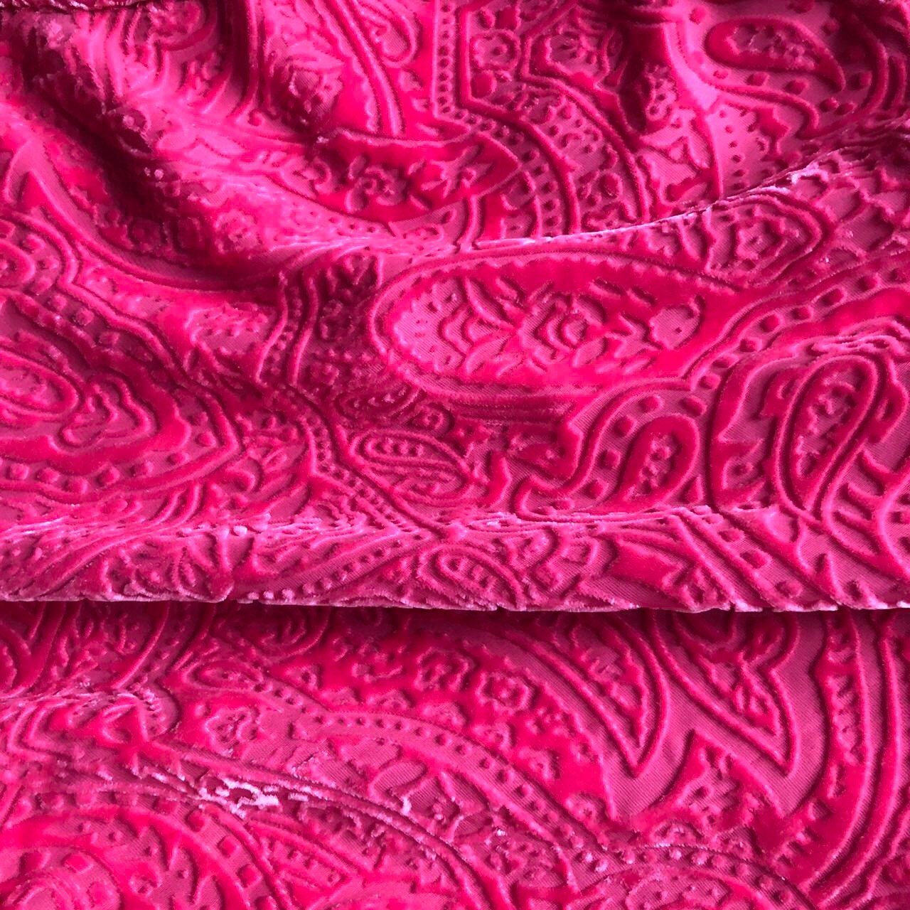 The cutest pink velvet print evening slip dress UK 12