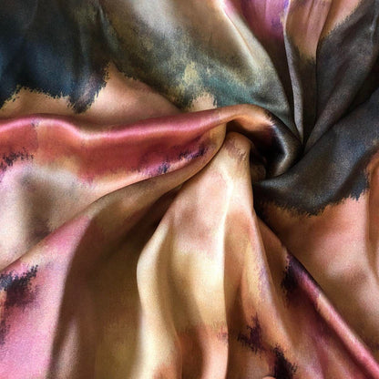 Beautiful 100% silk floral a-line evening dress UK 8