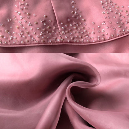 Stunning vintage Hilary Morgan dusky pink a-line evening prom ball gown UK 14