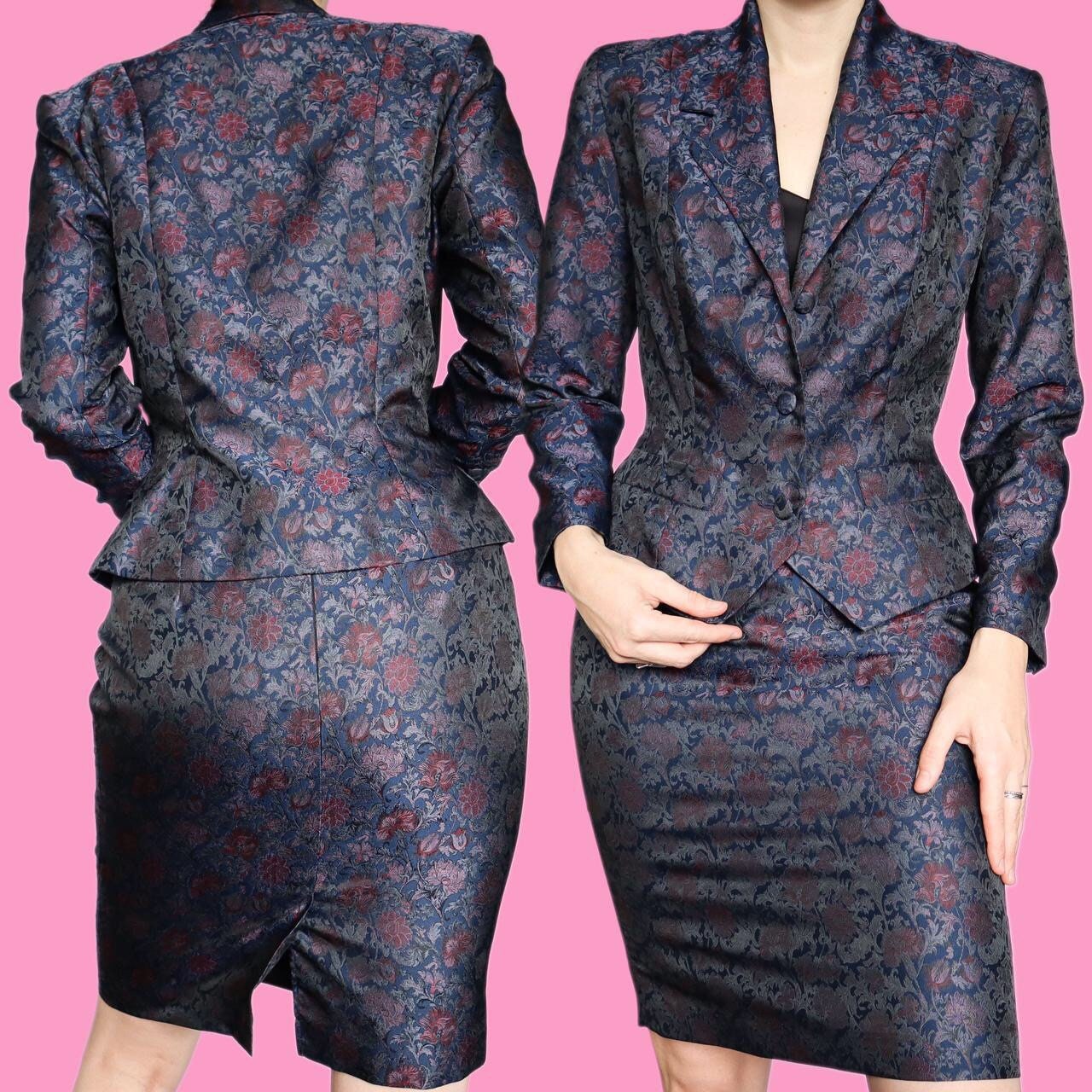 Beautiful vintage Monsoon Twilight 2 piece skirt suit UK 10