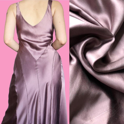 Beautiful lilac 100% silk evening prom dress UK 12