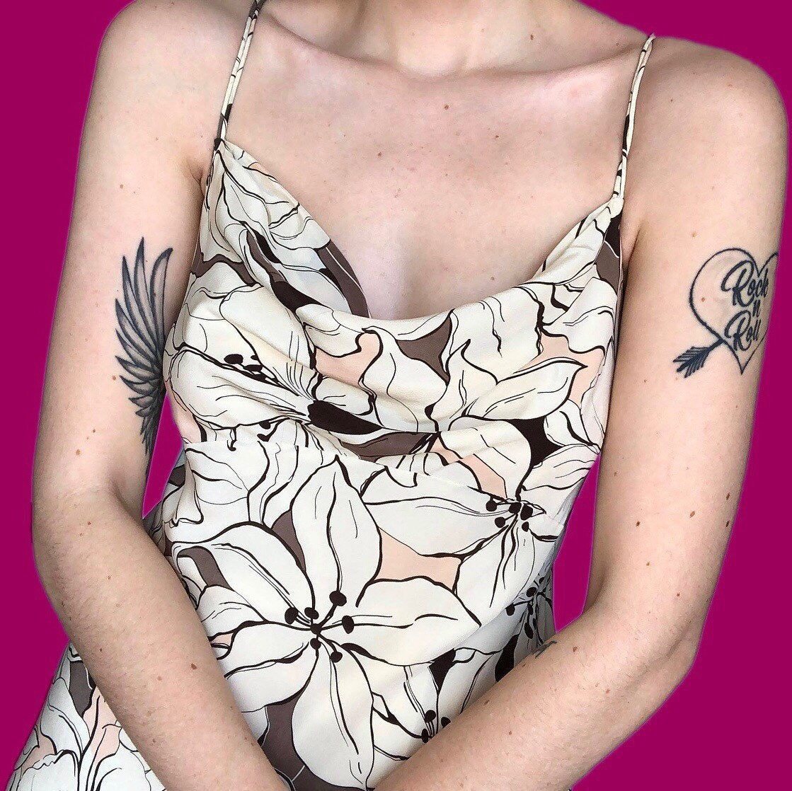 Beautiful 100% silk floral midi slip dress UK 12