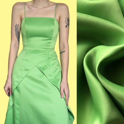 Beautiful vintage bright green a-line evening prom dress UK 10