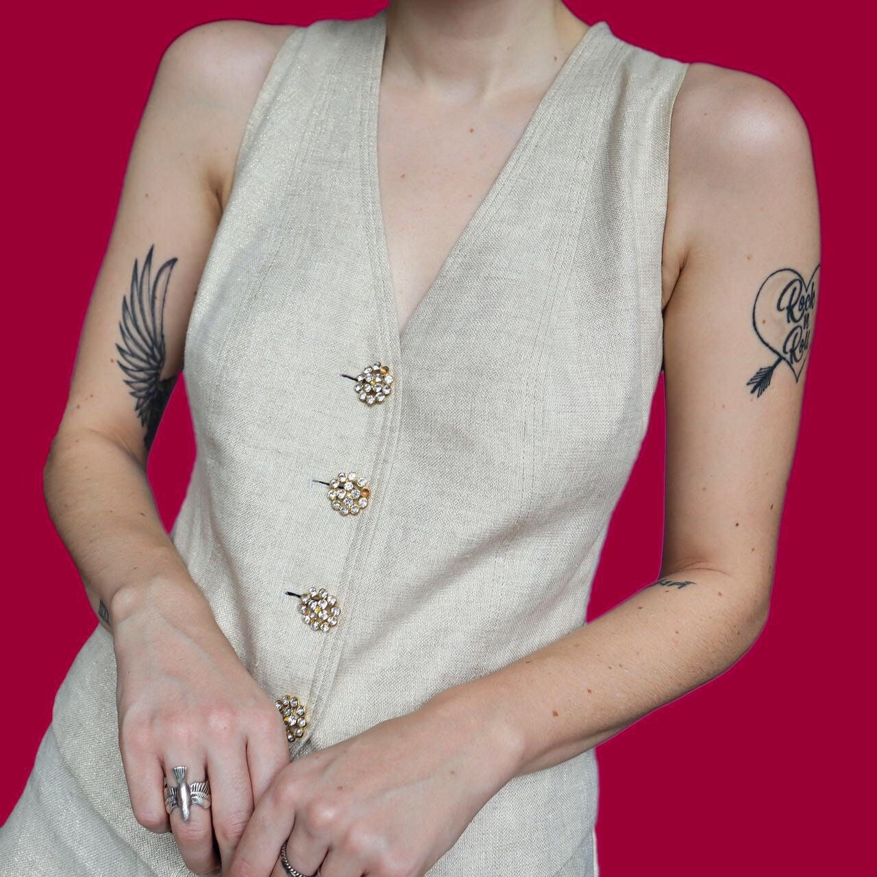 Beautiful vintage 2 piece trouser & waistcoat suit UK 14