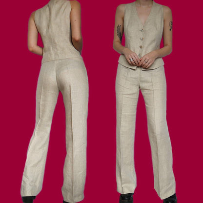 Beautiful vintage 2 piece trouser & waistcoat suit UK 14