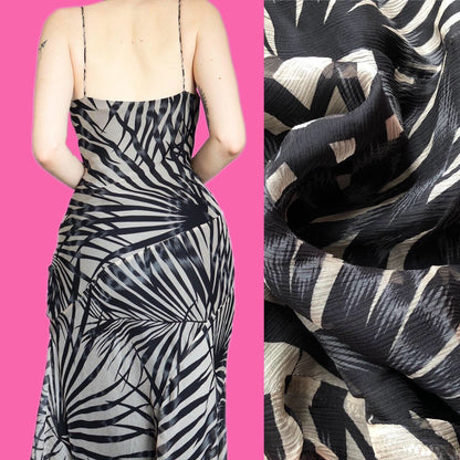 Beautiful leafy print 100% silk dress & shawl UK 10