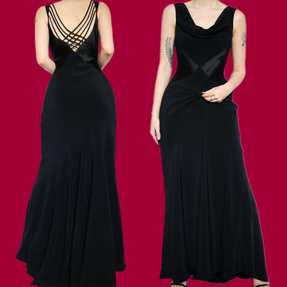 Beautiful black slip evening dress UK 10