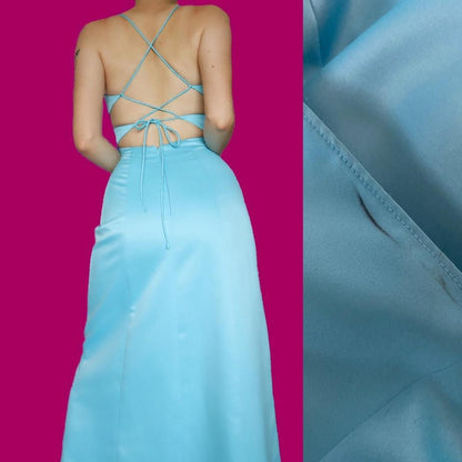 Sapphire open back evening prom dress UK 8