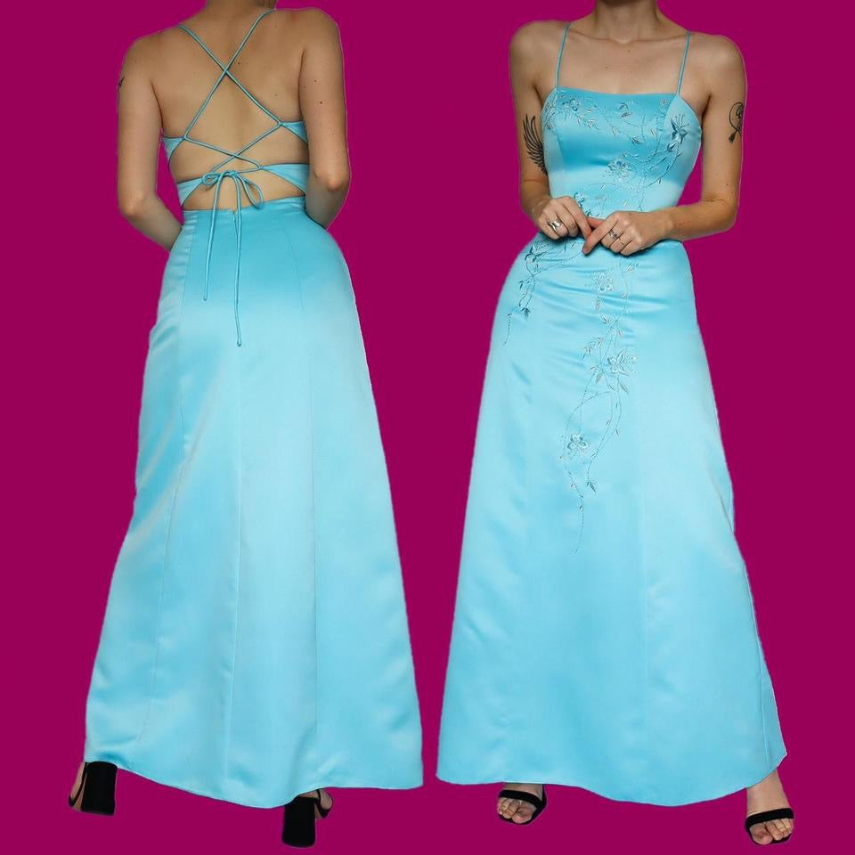 Sapphire open back evening prom dress UK 8