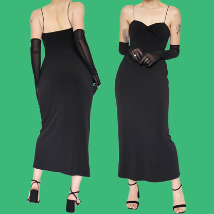 Black stretch maxi dress UK 10