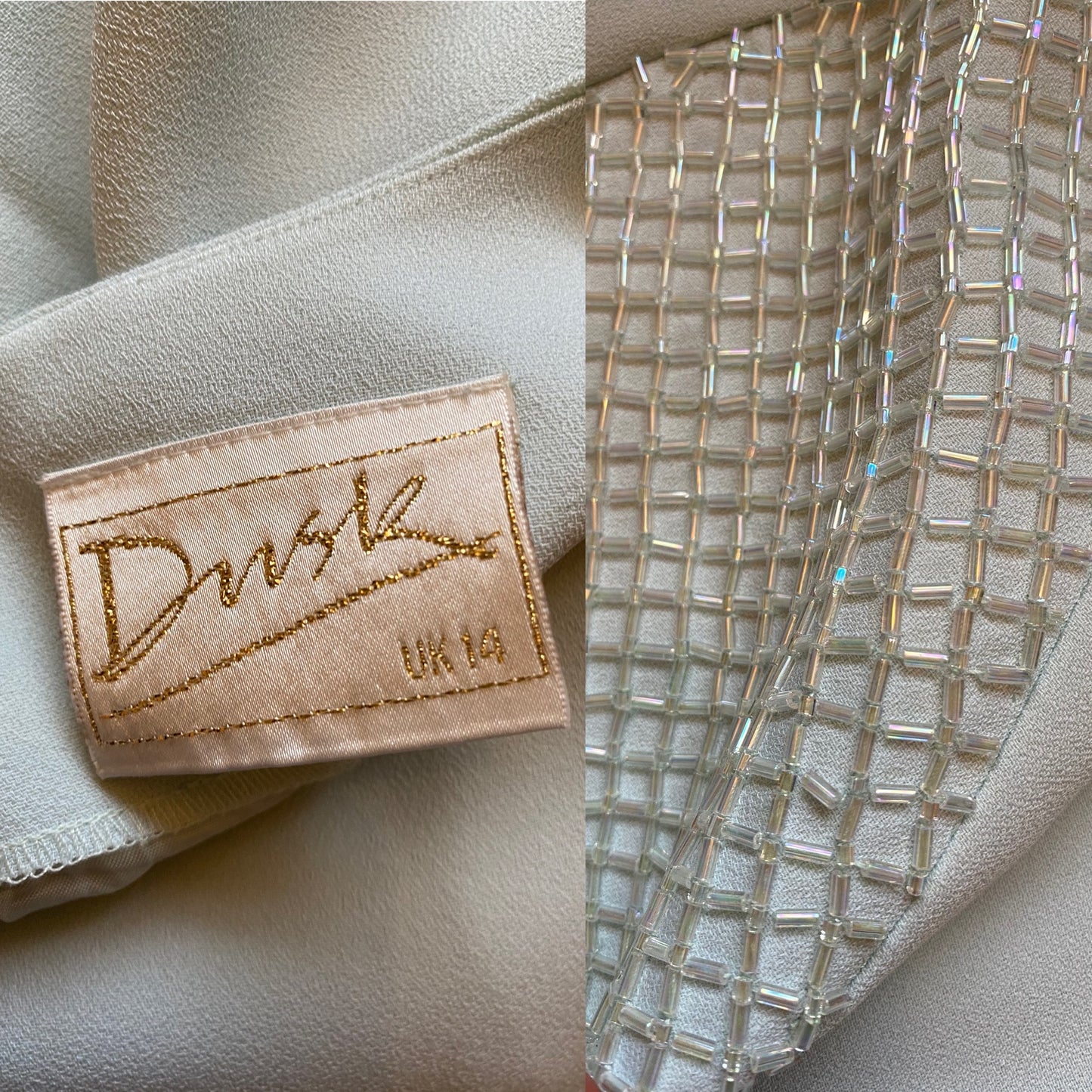 Pastel blue 2 piece dress & jacket suit UK 14