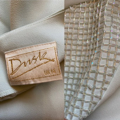 Pastel blue 2 piece dress & jacket suit UK 14