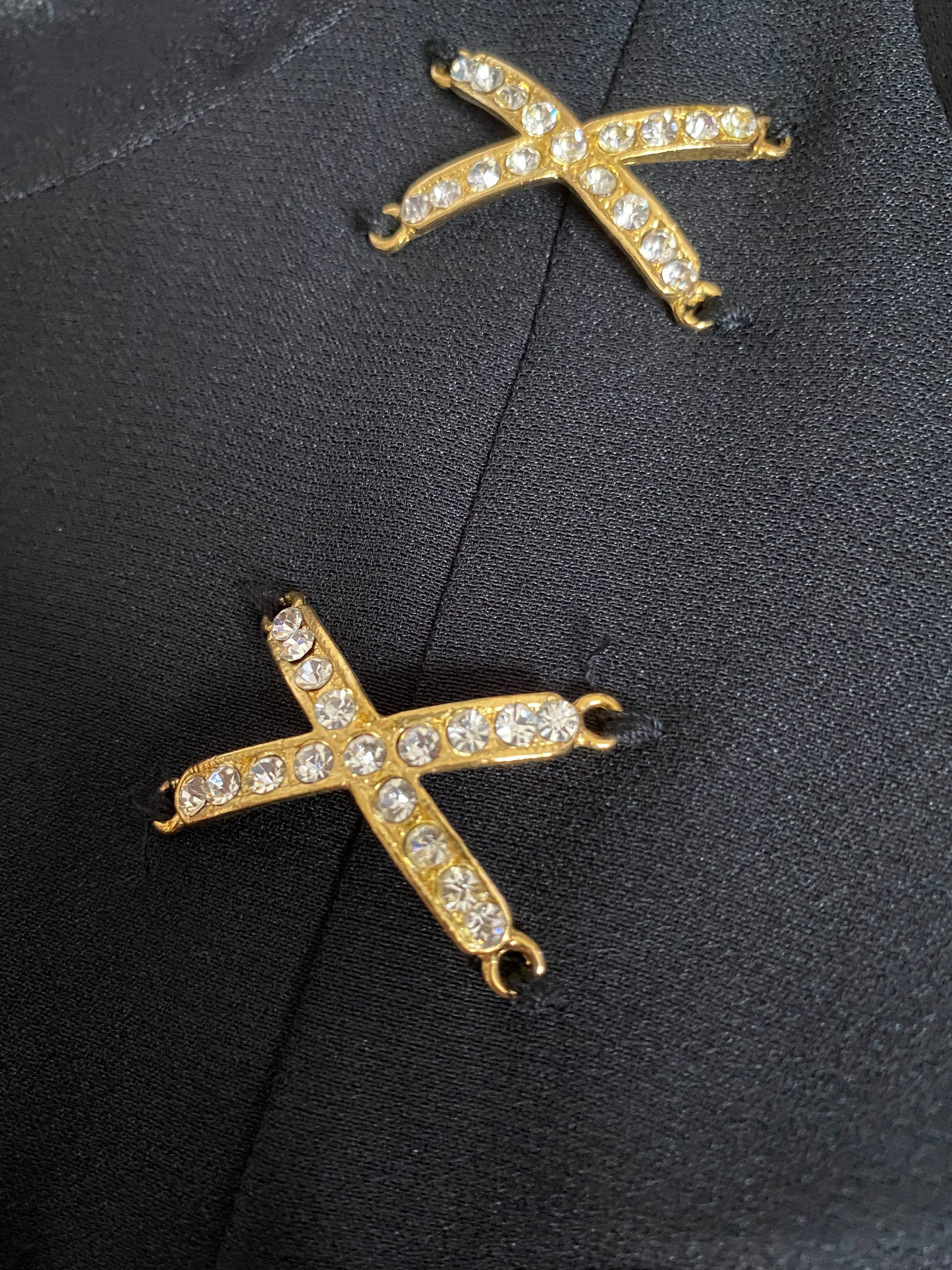 Black diamanté fitted evening dress UK 12