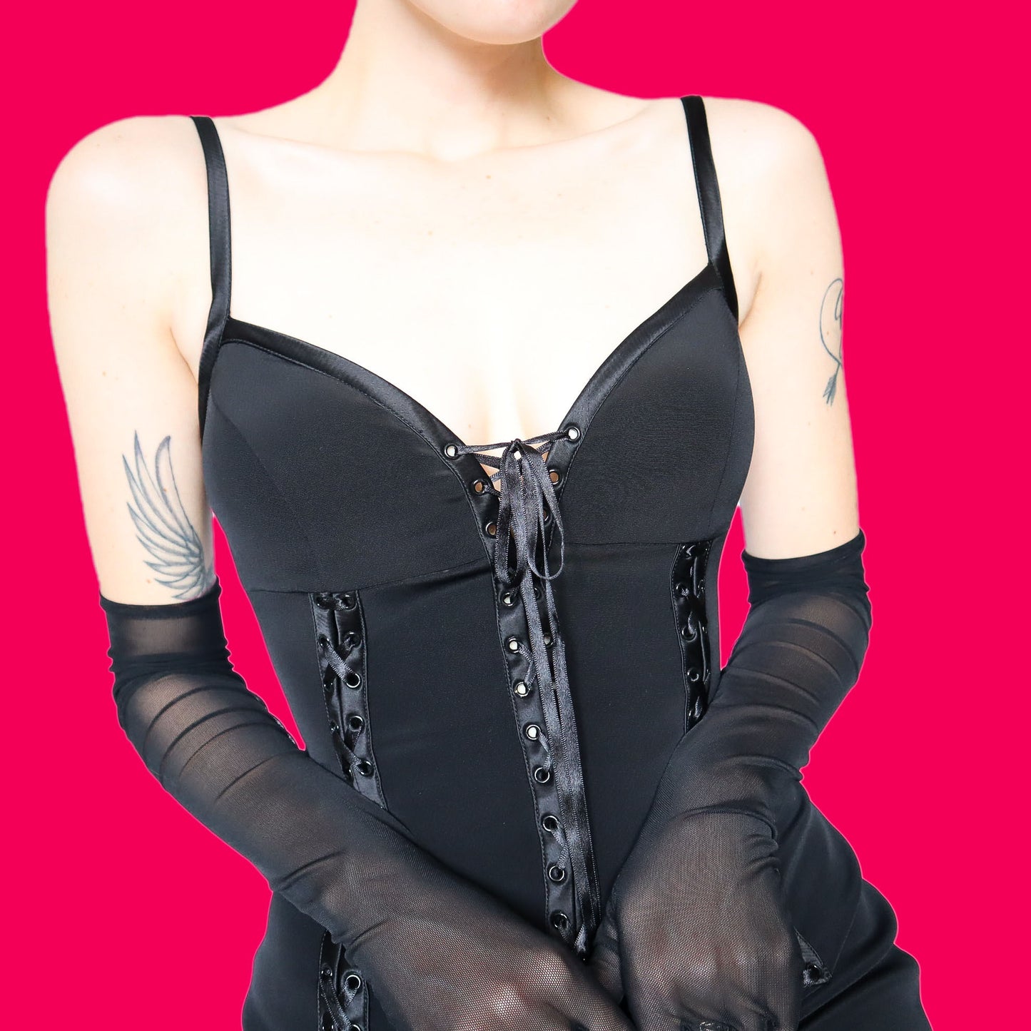 Black lace up midi dress UK 12