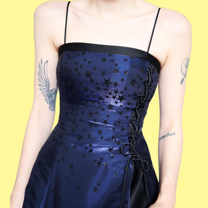 Beautiful navy glittery star evening dress UK 8