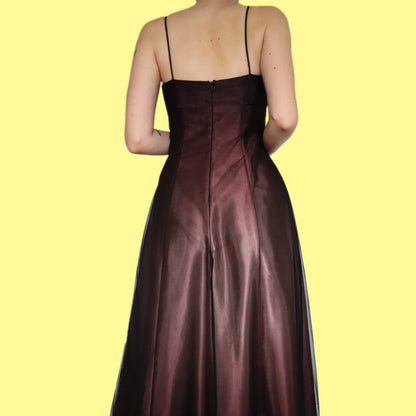 Stunning ombré satin beaded evening dress UK 10