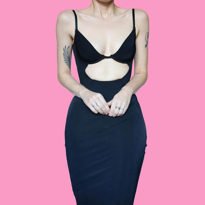 Black Nick Coleman cut out mini dress UK 10