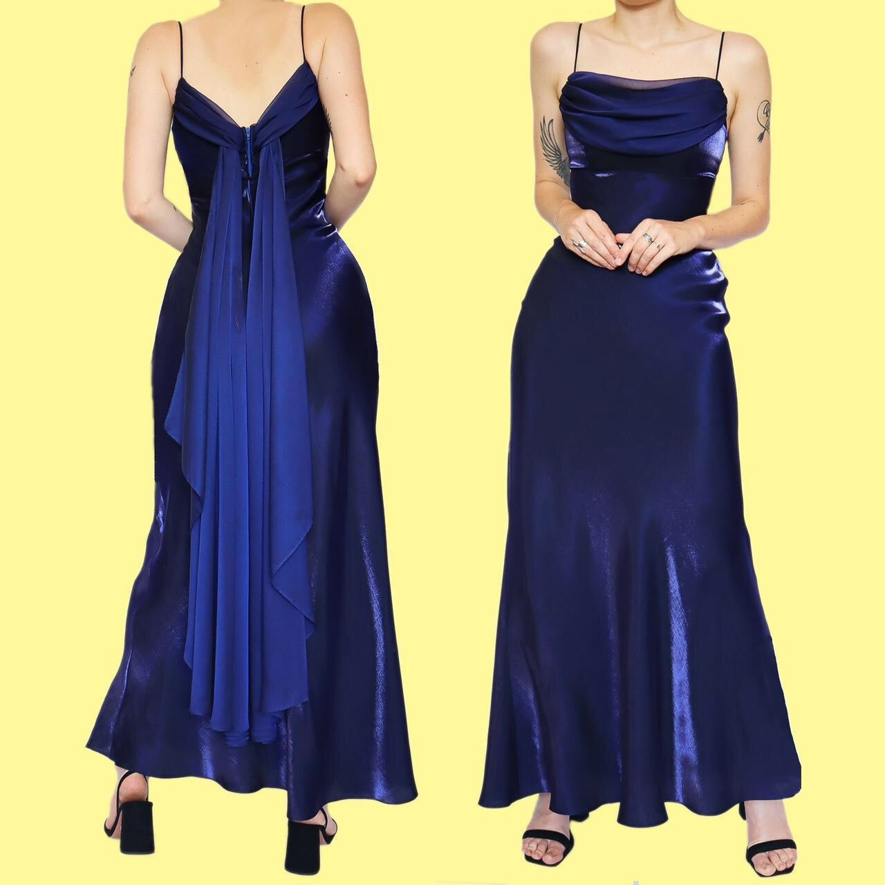Beautiful silky blue slip evening dress UK 8