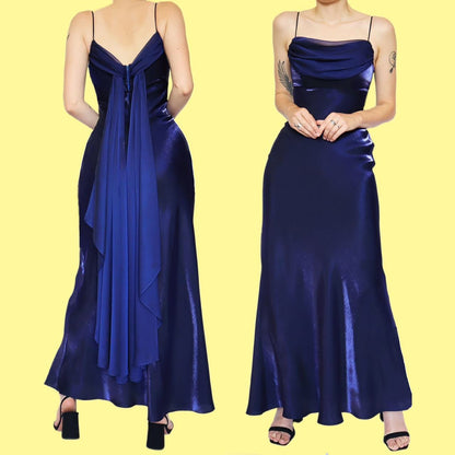 Beautiful silky blue slip evening dress UK 8