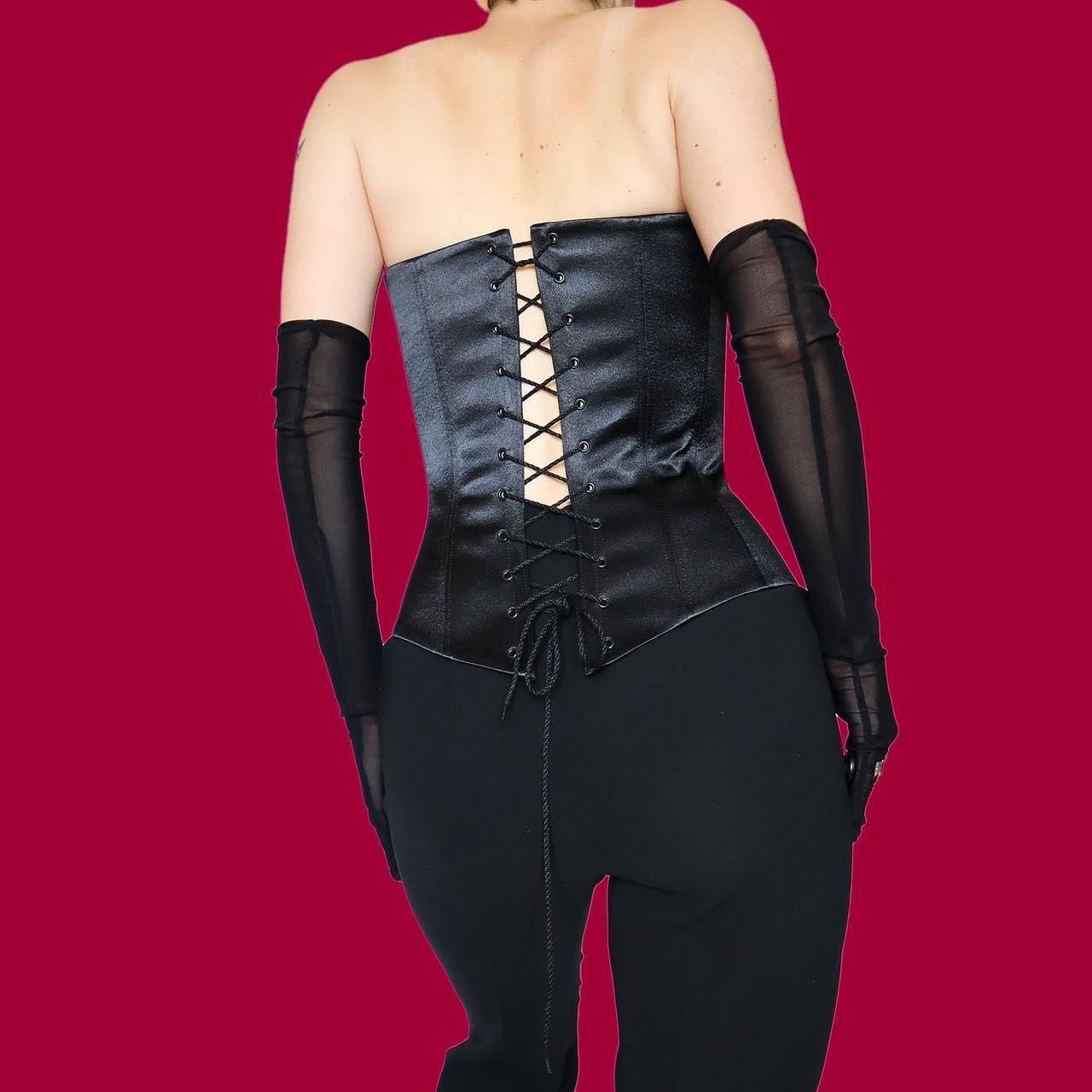 Black lace up corset UK 10