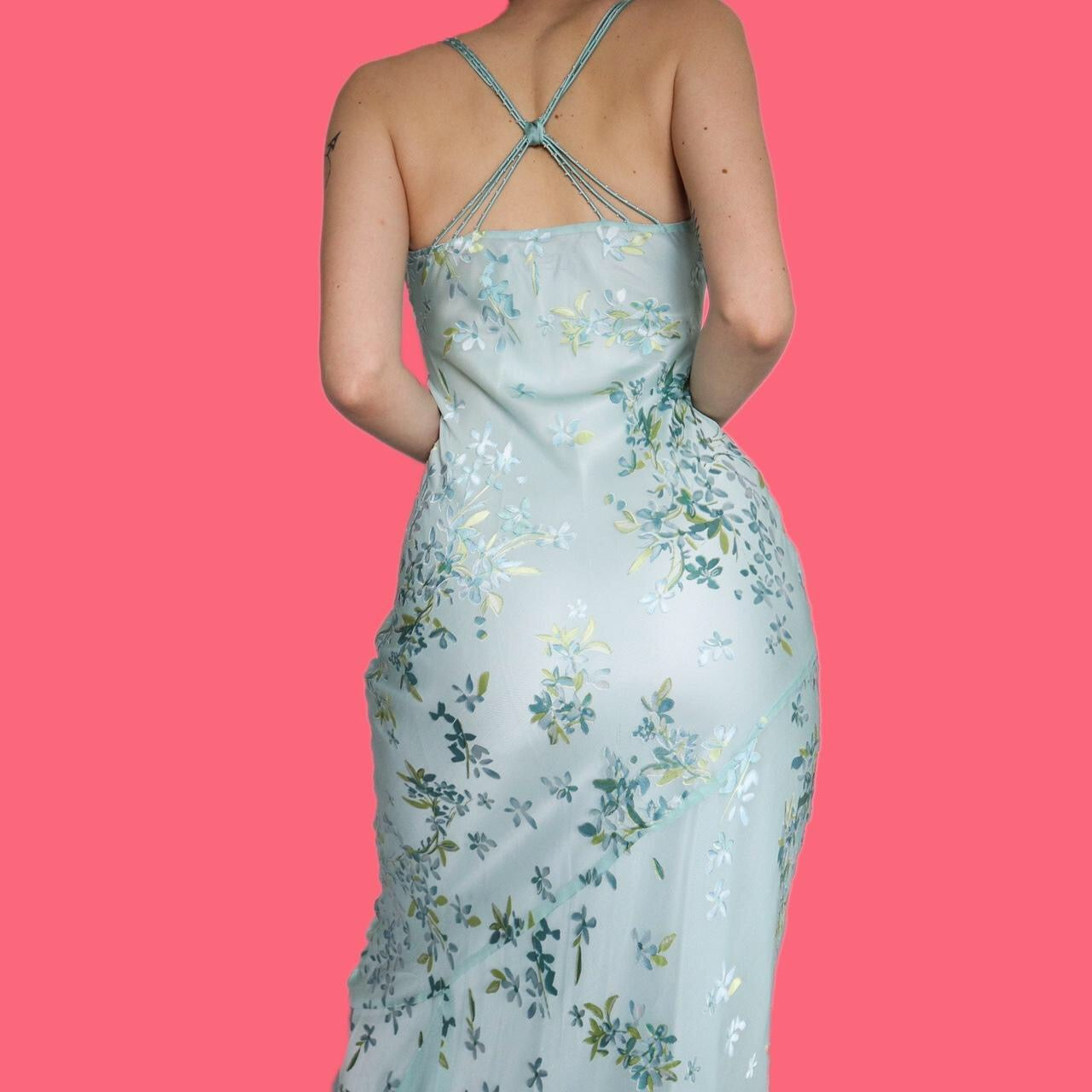 Beautiful 52% silk floral slip dress with matching shawl UK 8