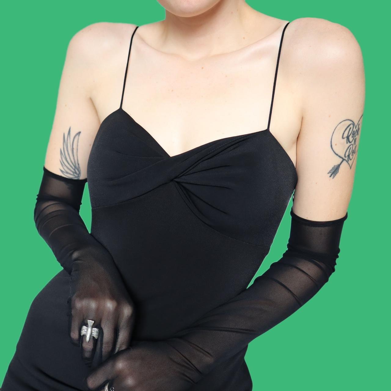 Black stretch maxi dress UK 10