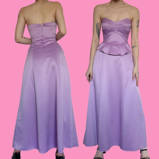 Stunning lilac 2 piece top & skirt set UK 12