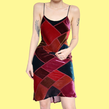 Cute silk blend velvet mini dress UK 6