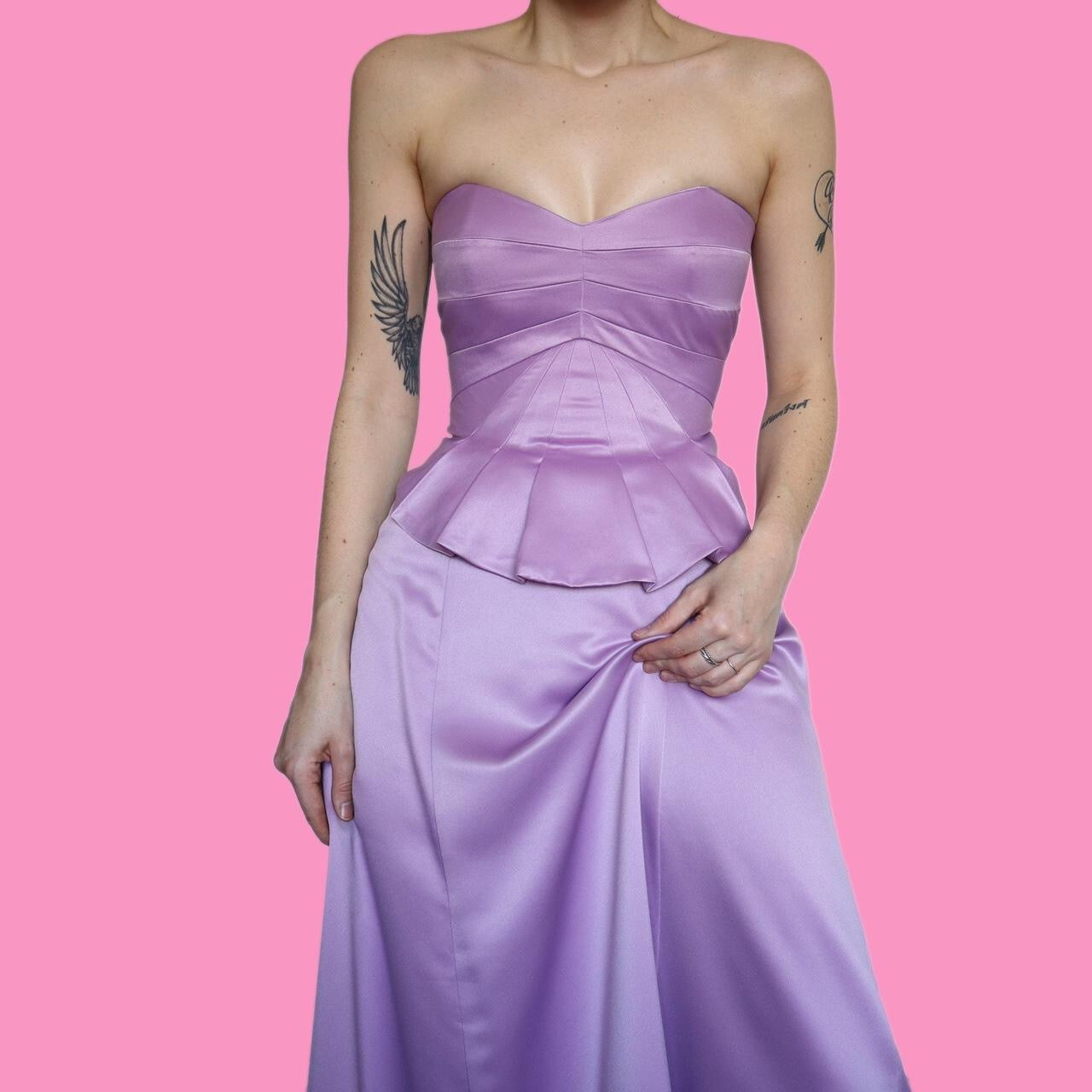 Stunning lilac 2 piece top & skirt set UK 12