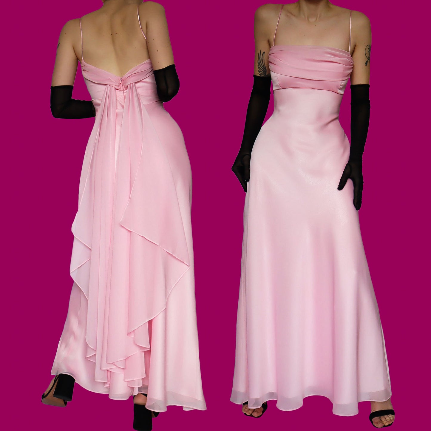 Baby pink evening dress UK 14