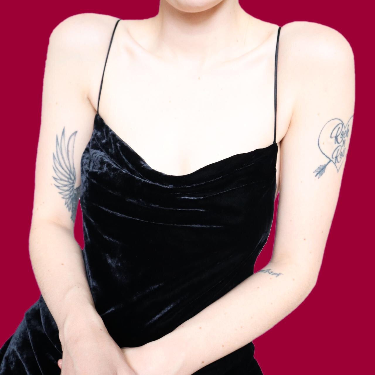 Beautiful black silk blend velvet evening dress UK 12