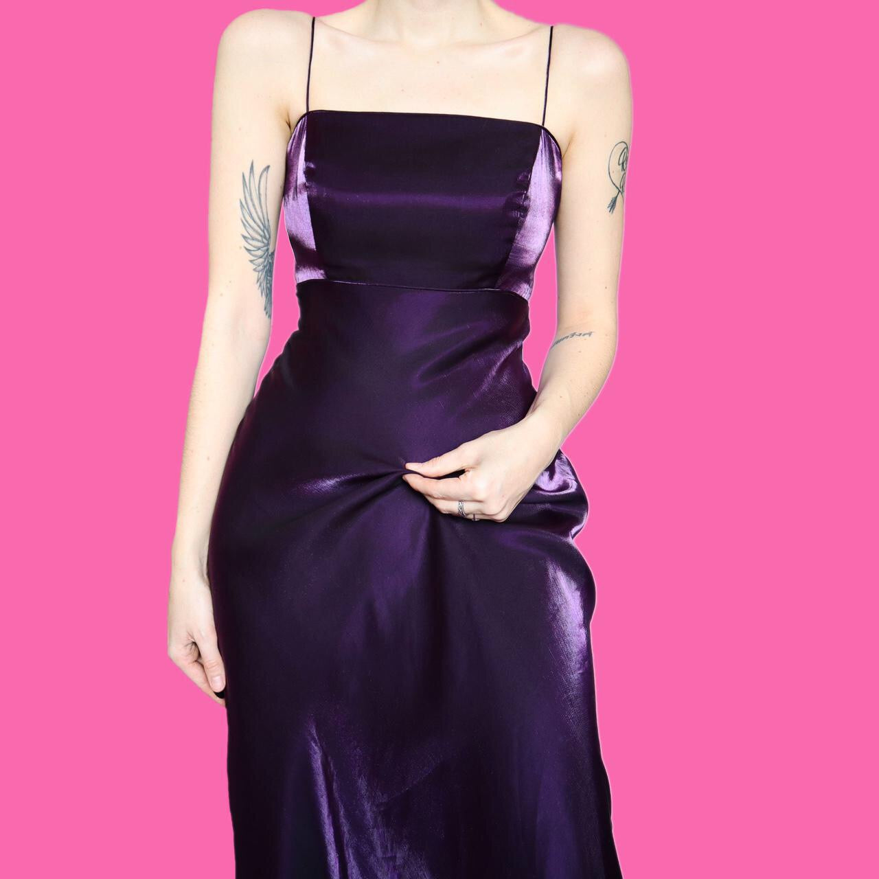 Stunning silky purple evening dress UK 10