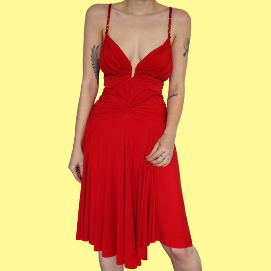 Super sexy Morgan De Toi red stretch midi dress UK 14