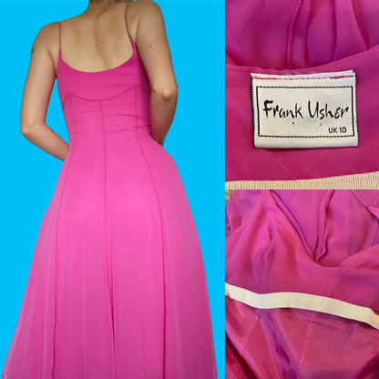 Frank Usher bubblegum pink evening dress UK 10
