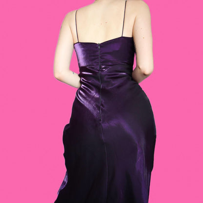Stunning silky purple evening dress UK 10