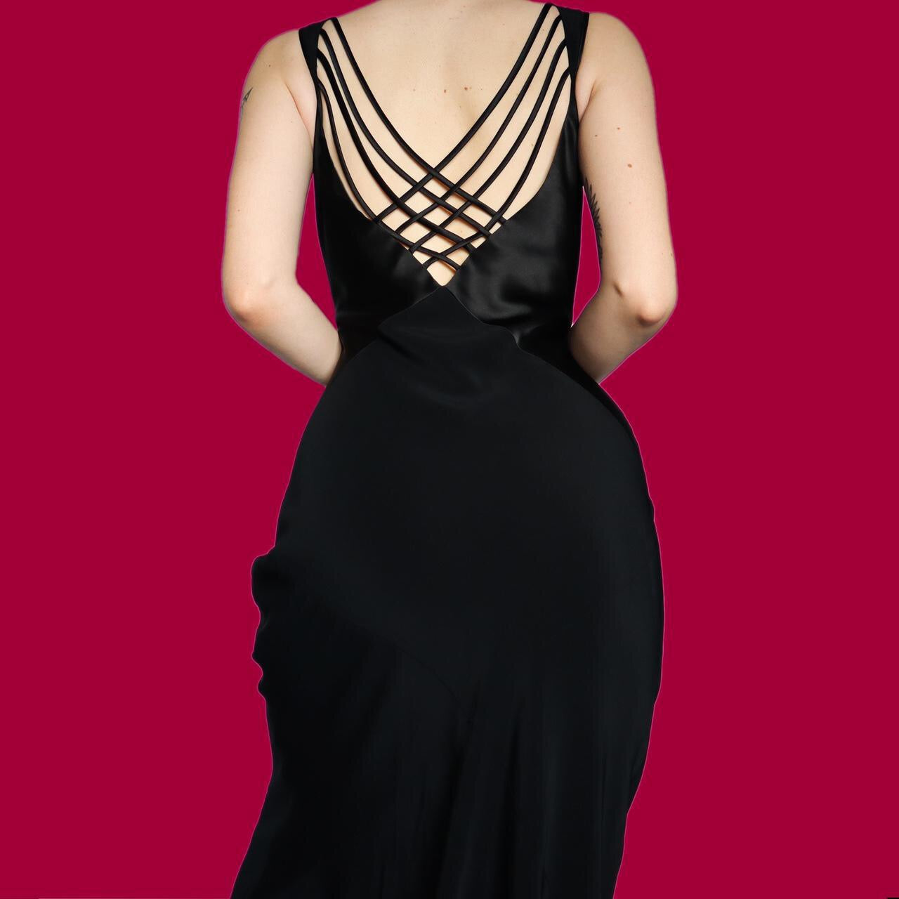Beautiful black slip evening dress UK 10