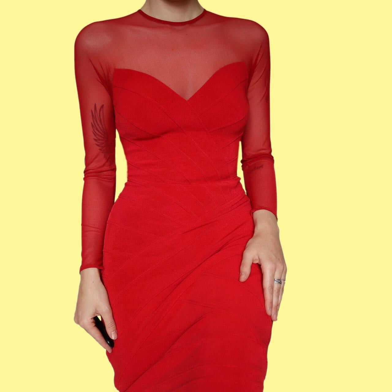 Beautiful red Tadashi stretch mini dress UK 12