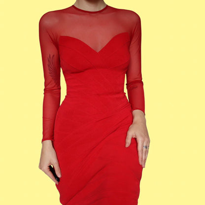 Beautiful red Tadashi stretch mini dress UK 12
