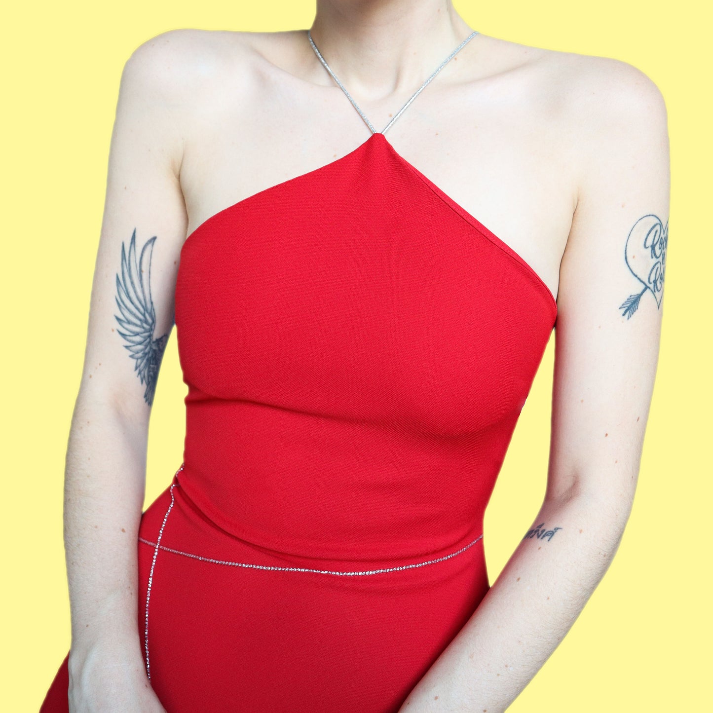 Beautiful red stretch body-con evening dress UK 10