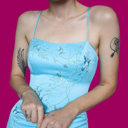 Sapphire open back evening prom dress UK 8