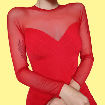 Beautiful red Tadashi stretch mini dress UK 12