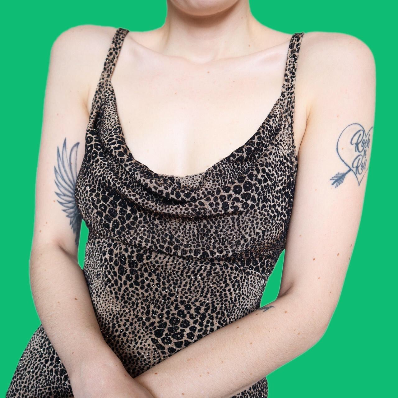 Beautiful leopard print stretch evening dress UK S