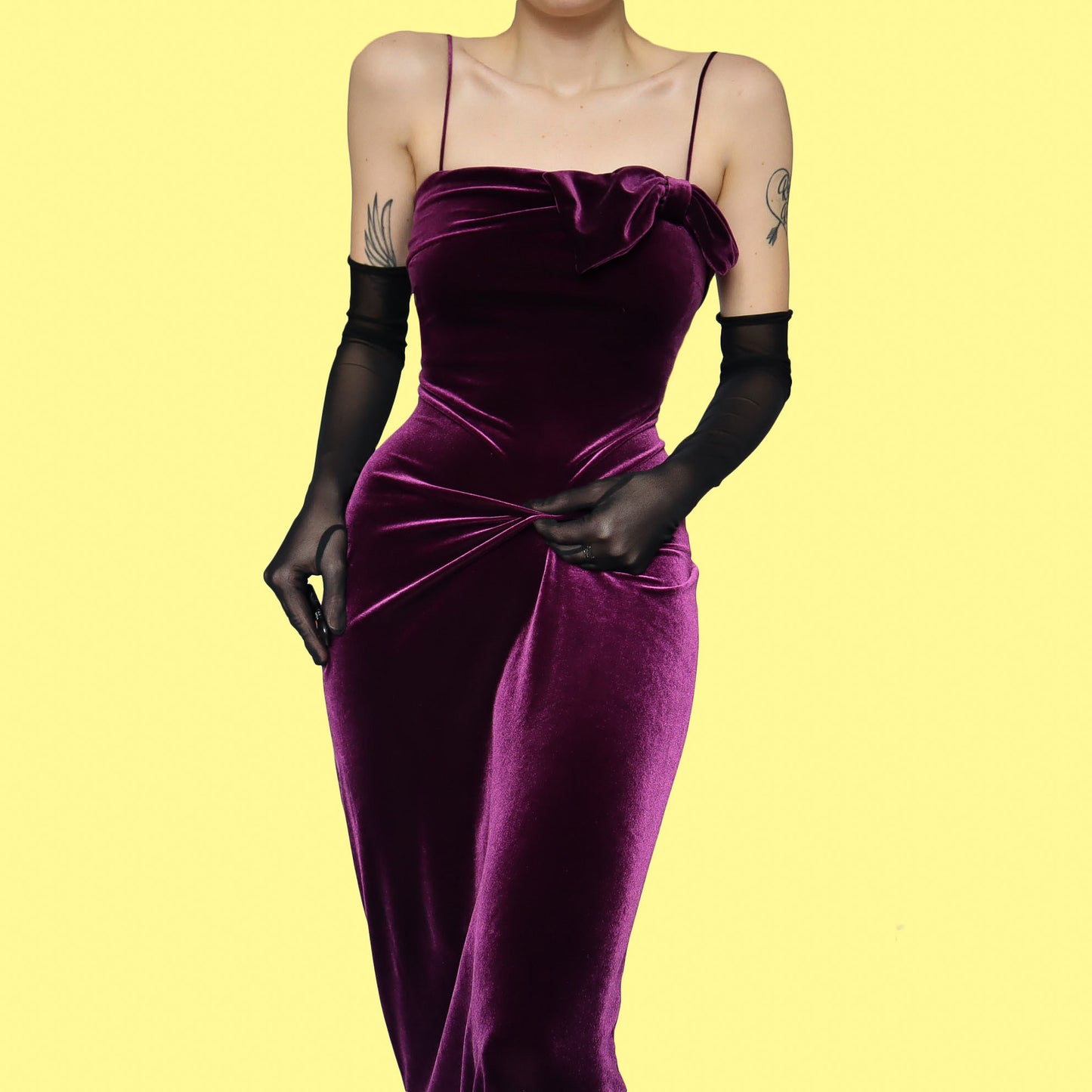 Purple Gina Bacconi velvet evening dress UK 12