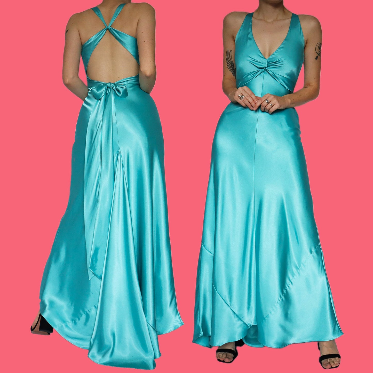 Silky sapphire evening dress UK 8