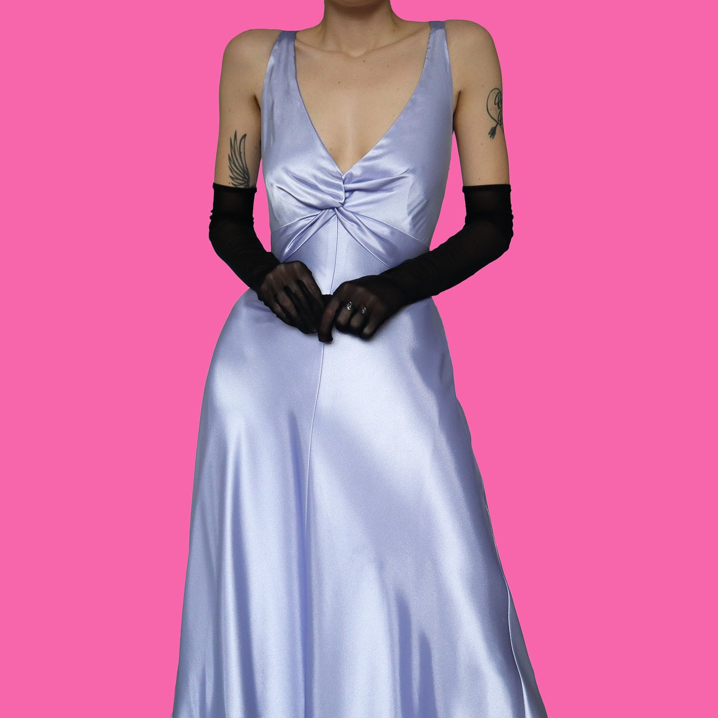 Silky lilac evening dress UK 14