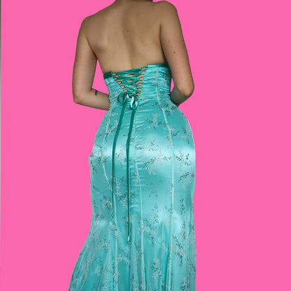 Beautiful glittery sapphire evening dress UK 12