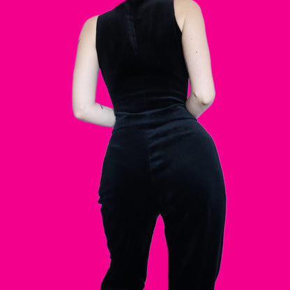 Beautiful vintage black velvet 2 piece set UK 12